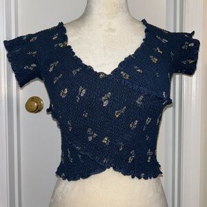 Wrapped Smocked Crop Top